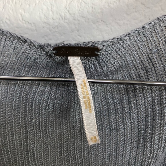 Free People Womens Button Up Cardigan Sweater Gray Short Sleeve Button Up XS/TP - Picture 3 of 10